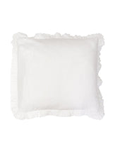 Olivia Ruffle Pillow 100% Linen White
