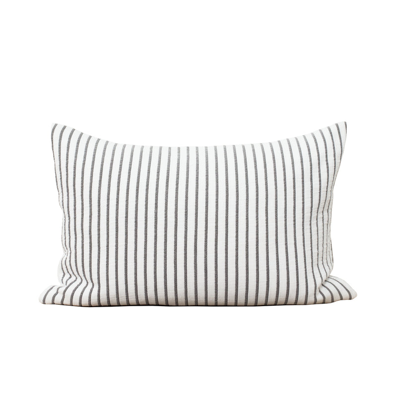 Hikari Grey Stripe Cotton Cushion