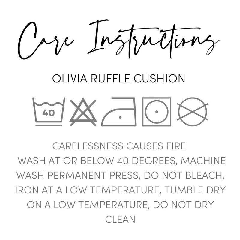 Olivia Ruffle Pillow 100% Linen Black