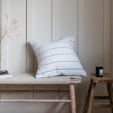 Isen Wide Stripe White and Jade Cushion