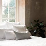 Olivia Ruffle Pillow 100% Linen White
