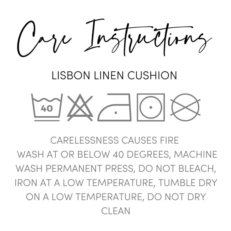 Lisbon Cushion 100% Linen Sea Green
