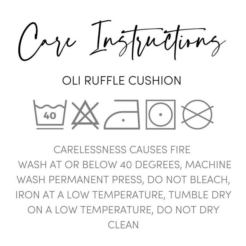 Oli Ruffle 100% Linen Cushion Blush