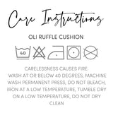 Oli Ruffle 100% Linen Cushion Pewter Grey