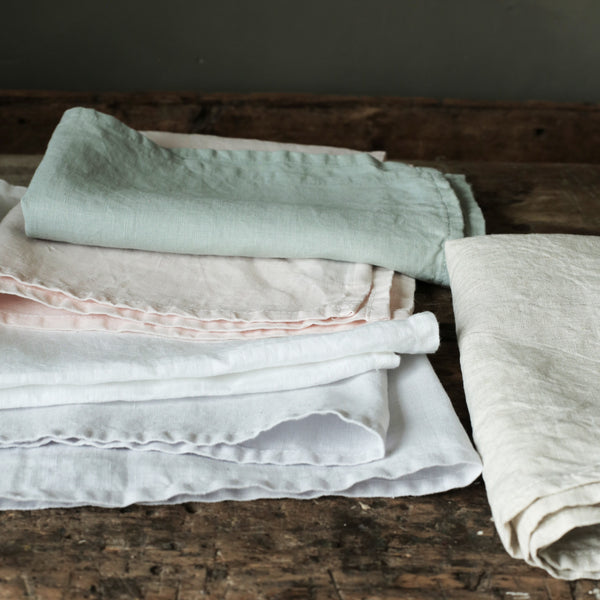 Garment Washed 100% Linen Napkin Set Sage