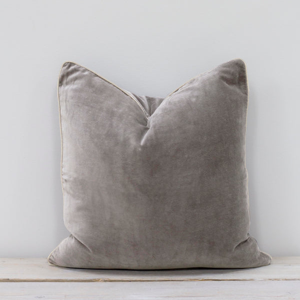 Unari Taupe Velvet Cushion