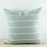 Ebino Wide Stripe Jade and White Pillow