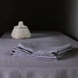 Garment Washed Pewter Grey 100% Linen Napkin Set