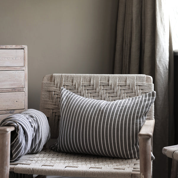 Yami Grey Striped Cushion