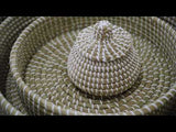 Mini Sukoshi Seagrass Lidded Basket White
