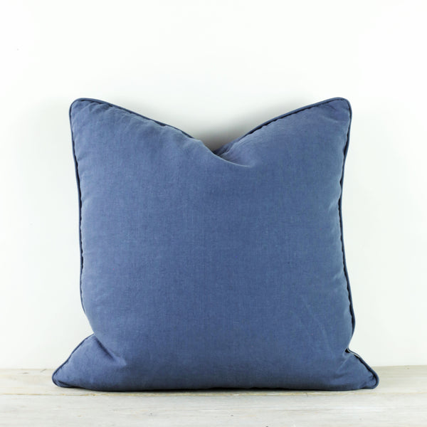 Lisbon 100% Linen Cushion Aegean Blue