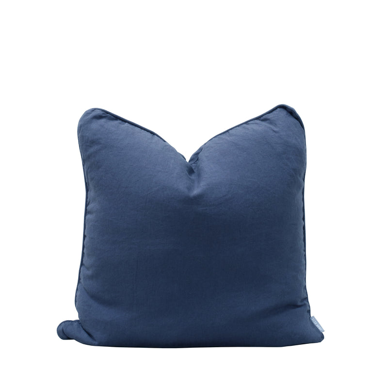 Lisbon 100% Linen Cushion Aegean Blue