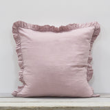 Olivia Ruffle Pillow 100% Linen Blush