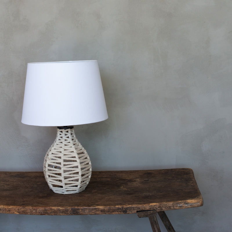 Ori Small Natural Rope Lamp with White Shade